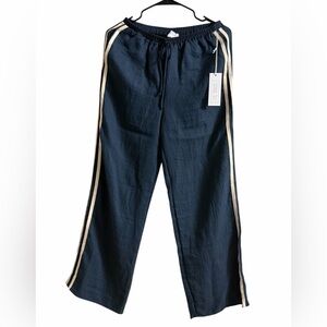 Sienna Sky Navy Pants with Cream Side Stripes